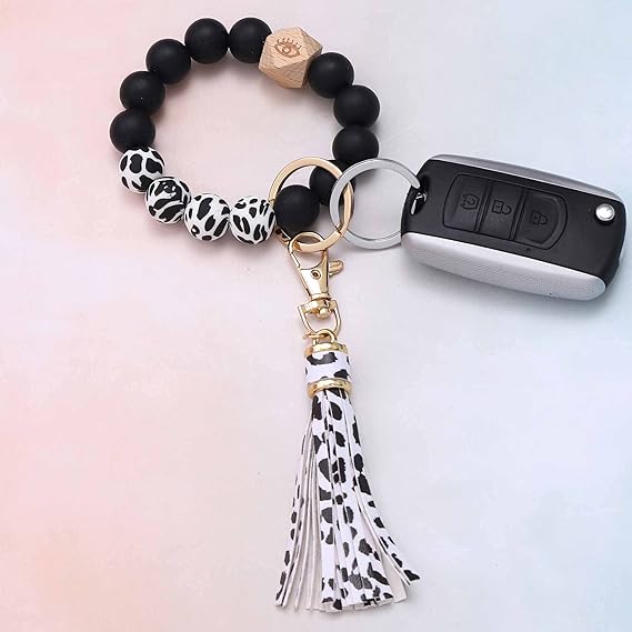 Silicone Beaded Bracelet Keychain