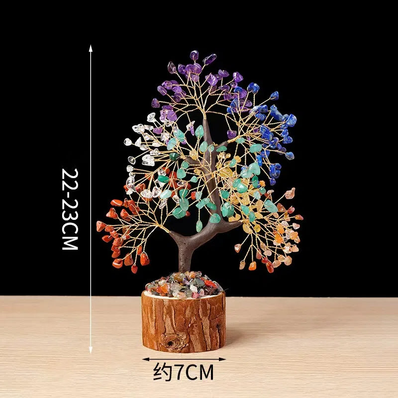Árbol de la vida con cristales curativos de los 7 chakras: armoniza la energía e inspira el equilibrio