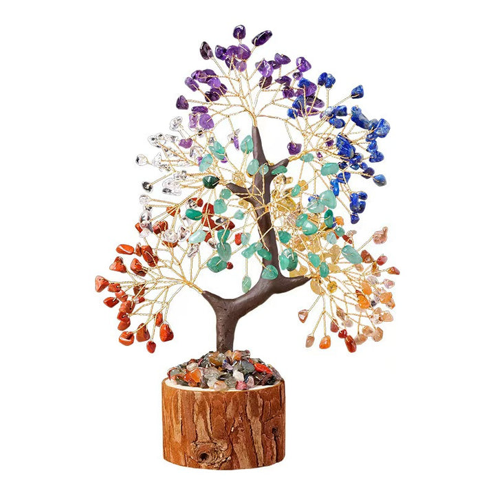 Árbol de la vida con cristales curativos de los 7 chakras: armoniza la energía e inspira el equilibrio