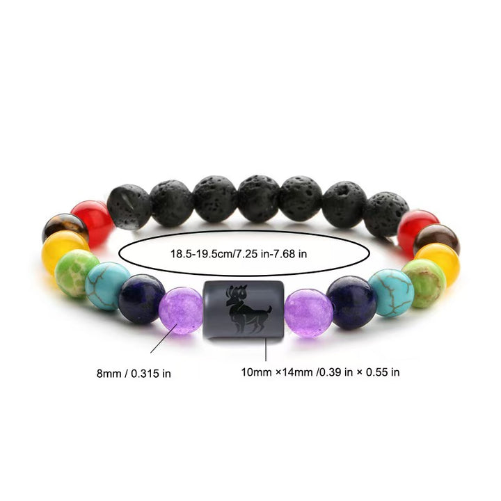 Bracelet Chakra 12 signes du zodiaque fait main