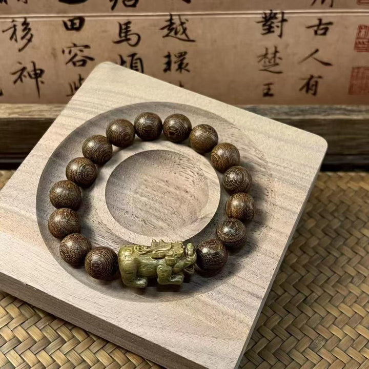 Handcrafted Buddha Gold Sandalwood Pixiu Bracelet