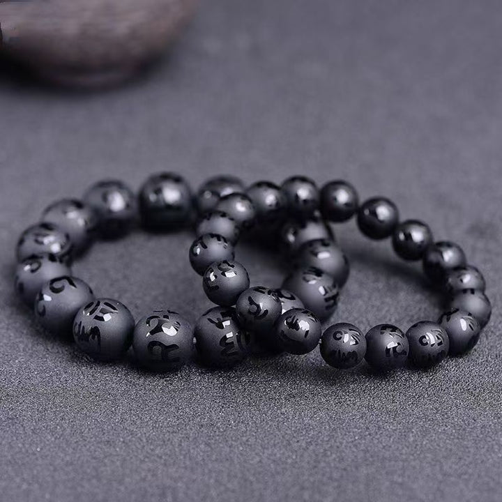 black obsidian stone bracelet